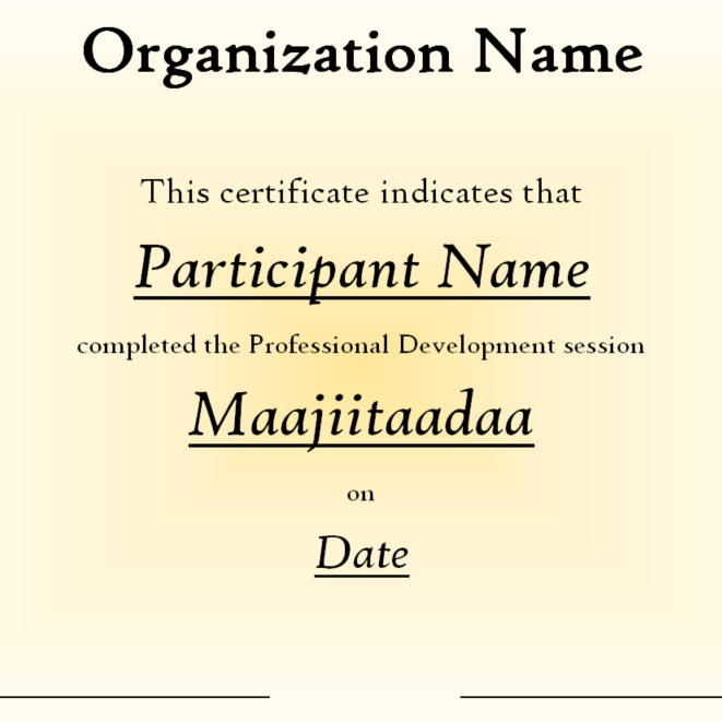 Image of a participation certificate