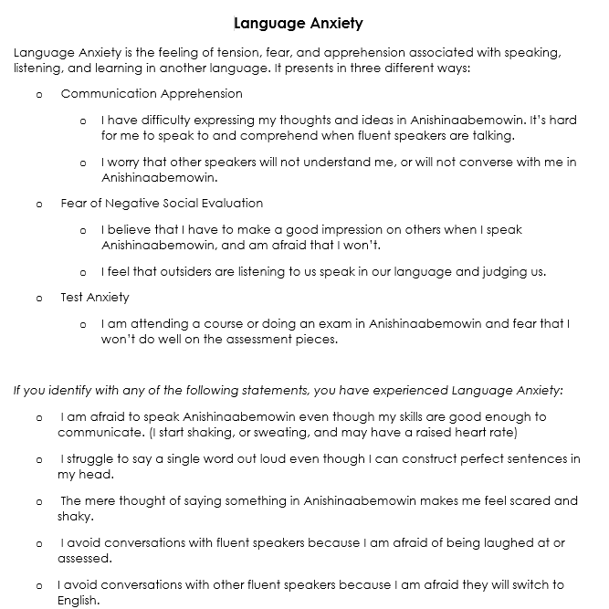 language anxiety