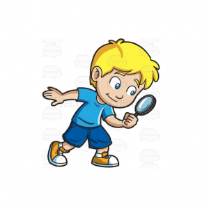 illustration of a child with a magnifying glass