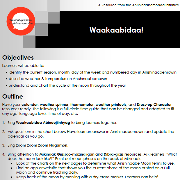 Waakaabidaa Kit - Resource Guide